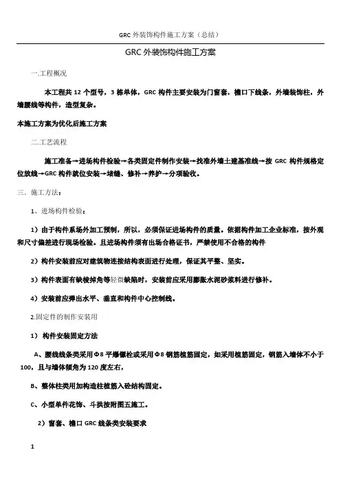 GRC外装饰构件施工方案[1]