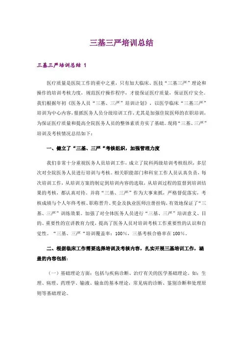 三基三严培训总结 