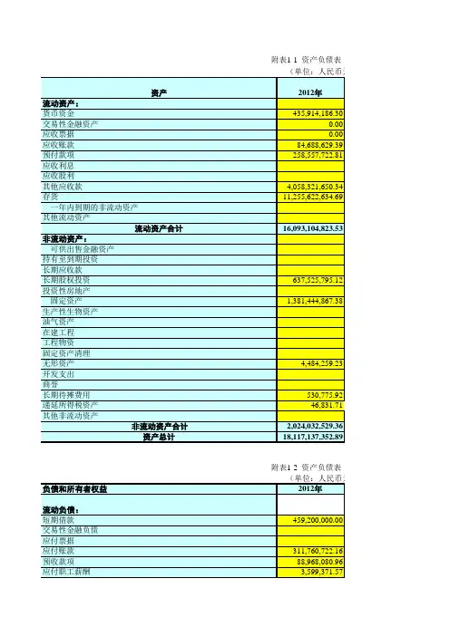 财务数据录入模板
