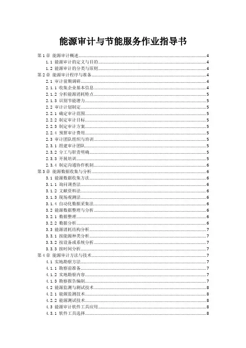能源审计与节能服务作业指导书