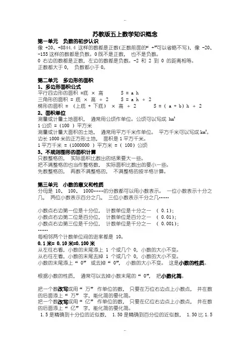 精编【苏教版】2019-2020学年小学数学四年级上册第1-8单元复习：知识点汇总