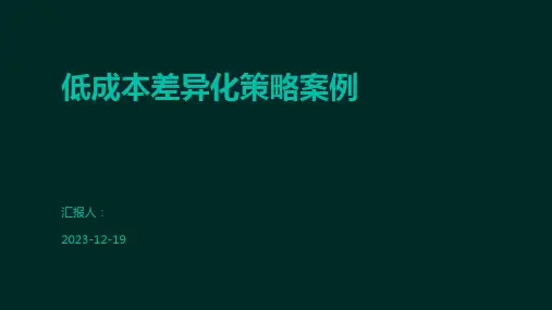 低成本差异化策略案例