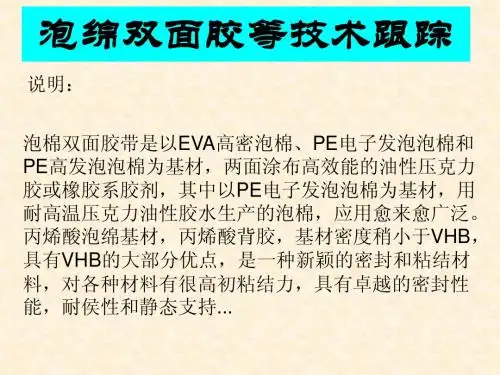 泡绵双面胶技术跟踪