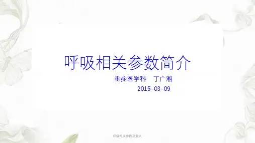 呼吸相关参数及意义ppt课件