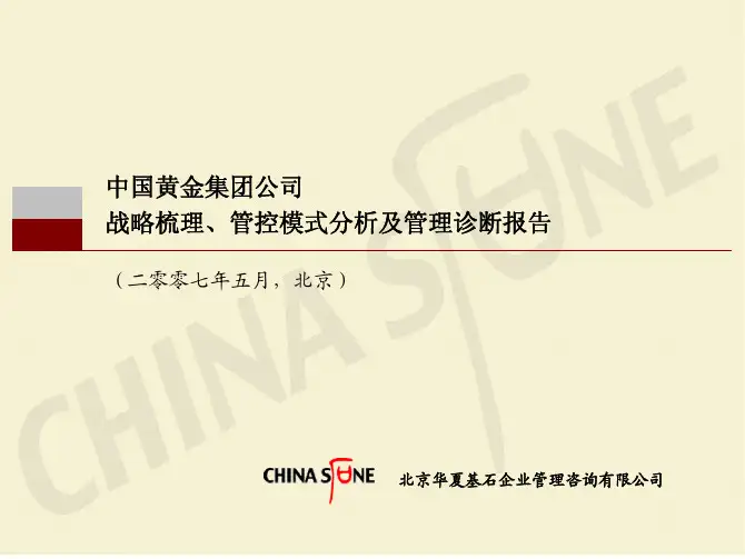 中国黄金集团公司战略梳理、集团管控模式分析及管理诊断报告