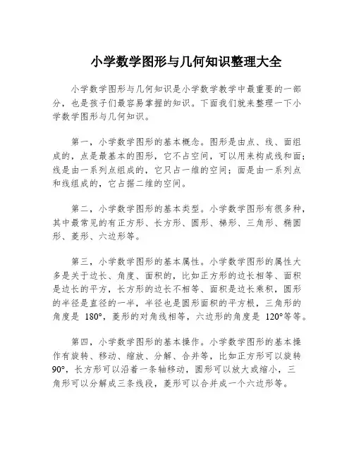 小学数学图形与几何知识整理大全