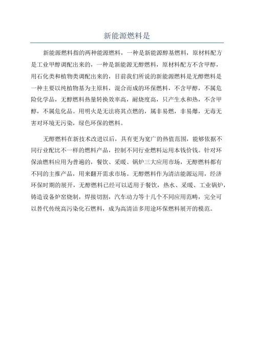 新能源燃料是