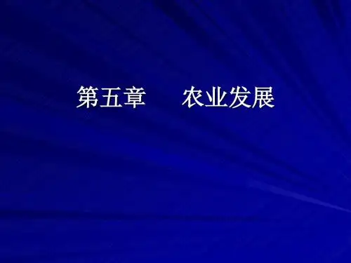 《发展经济学》齐良书 编著第5章 农业发展