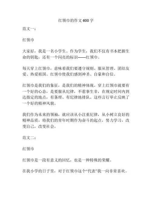 红领巾的作文600字