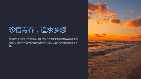 《初中班会主题PPT：珍惜青春,追求梦想》