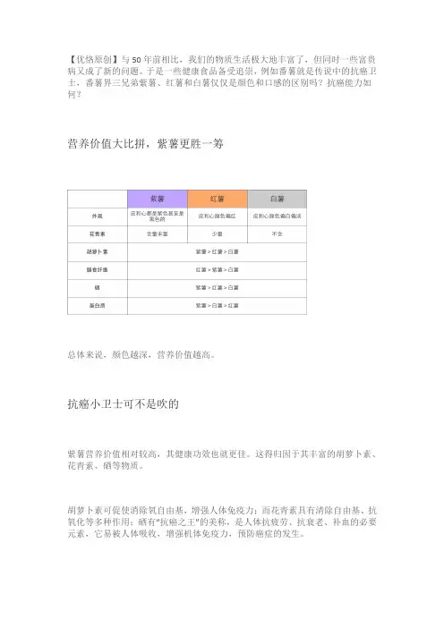 紫薯是防癌抗衰老明星,红薯和白薯有啥绝技？