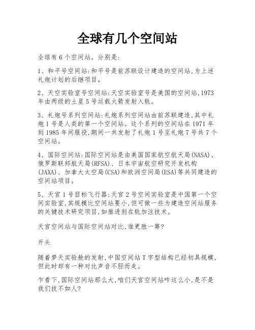 全球有几个空间站