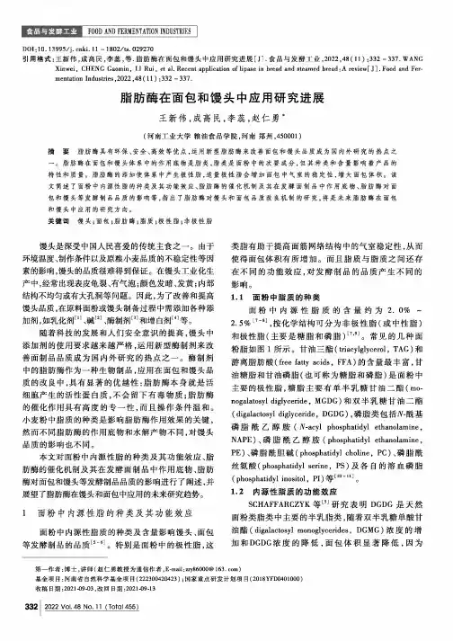 脂肪酶在面包和馒头中应用研究进展
