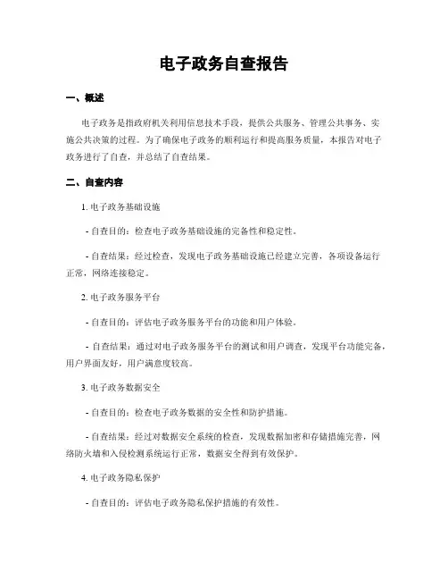 电子政务自查报告