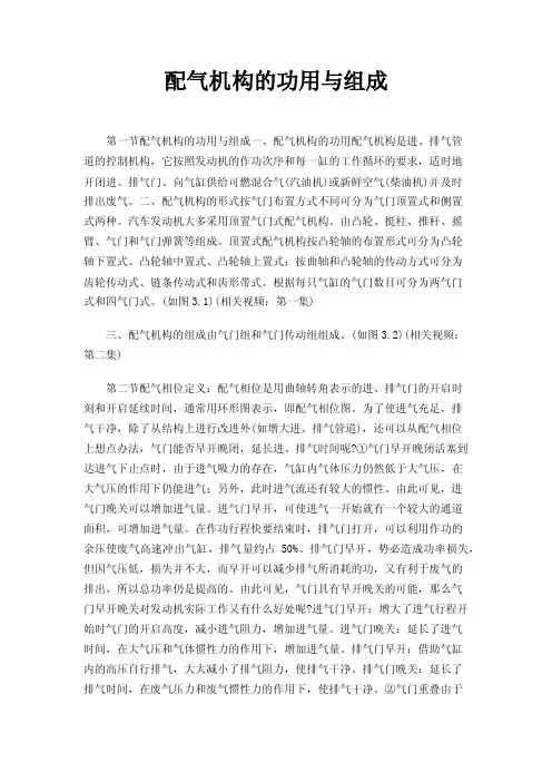 配气机构的功用与组成