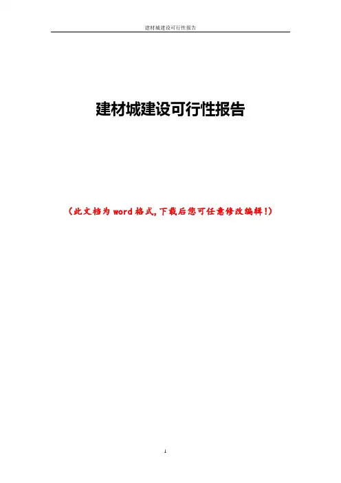 建材城建设可行性报告
