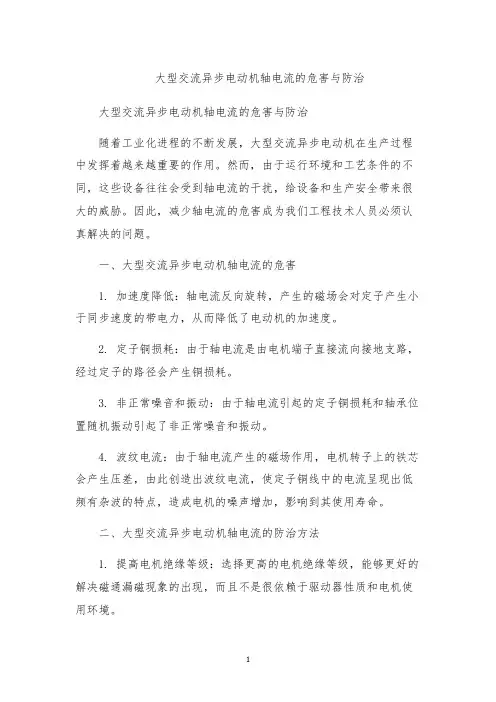 大型交流异步电动机轴电流的危害与防治