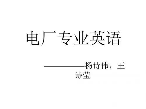 电厂专业英语VPPT课件