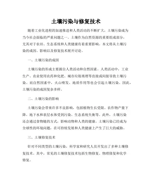土壤污染与修复技术