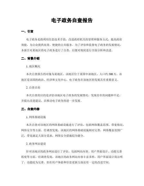 电子政务自查报告