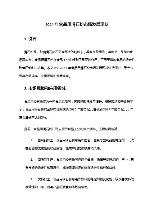 2024年食品用滑石粉市场发展现状