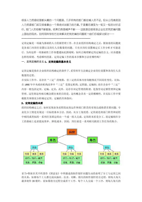 怎样做好企业的定岗定编工作？