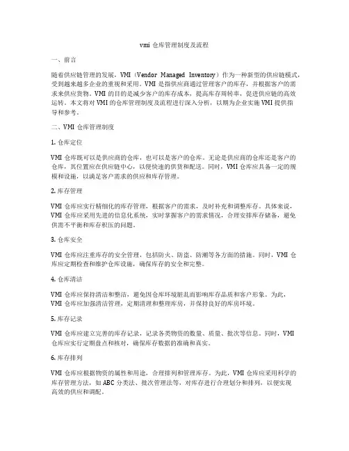 vmi仓库管理制度及流程