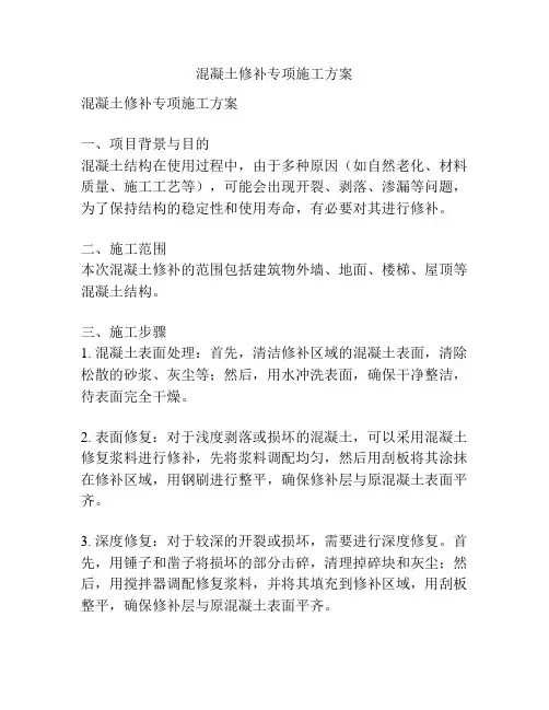 混凝土修补专项施工方案