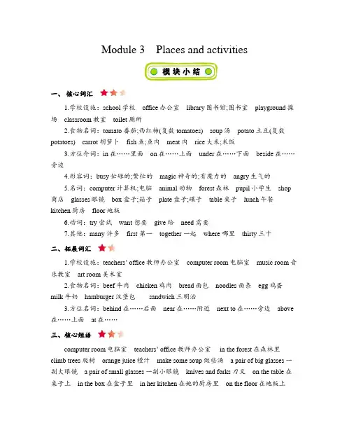沪教牛津版英语四年级英语上册 Module 3 知识清单