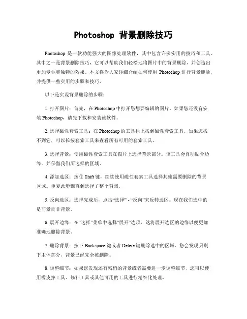 Photoshop 背景删除技巧