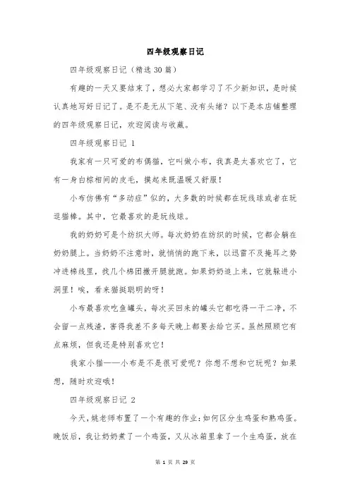 四年级观察日记