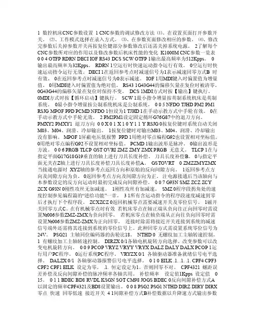 数控机床CNC参数设置