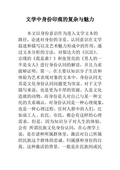 文学中身份印痕的复杂与魅力