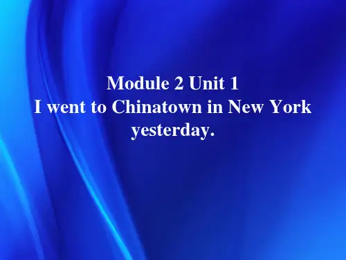 六年级上册英语公开课课件-Module 2 Unit 1 I went to Chinatown in New York yesterday外研社
