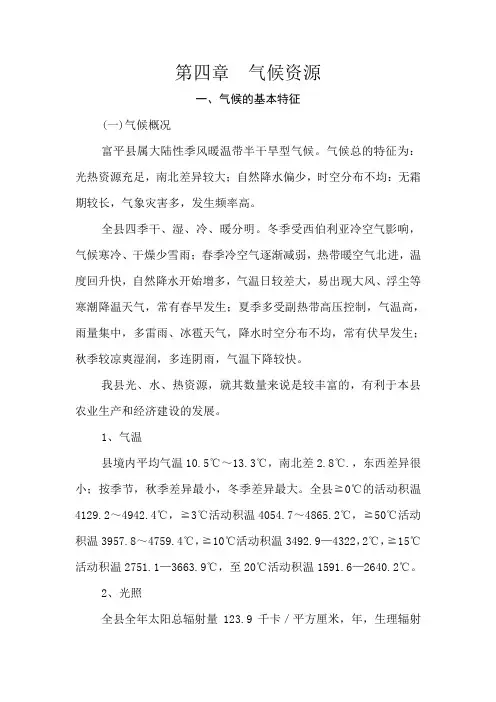 富平气候资源