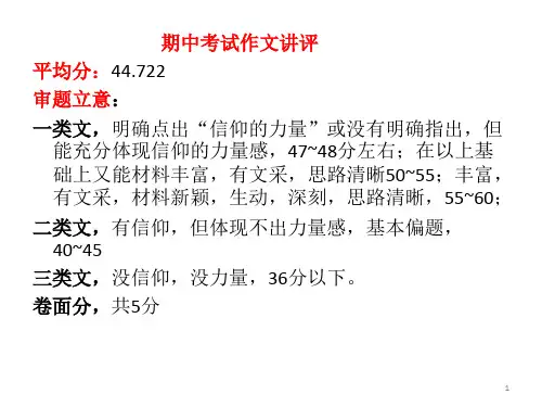 高中作文 “信仰的力量” 作文讲评 课件(18张PPT)