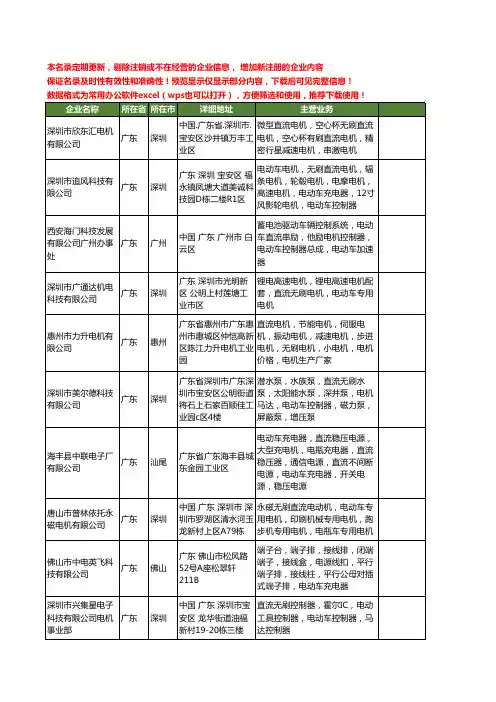 新版广东省电动车直流电机工商企业公司商家名录名单联系方式大全30家