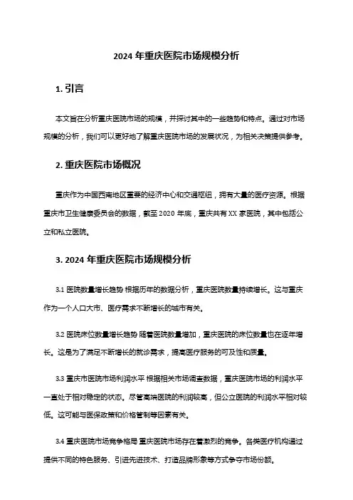 2024年重庆医院市场规模分析
