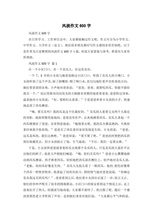 风波作文600字
