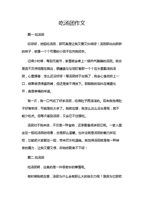 吃汤团作文