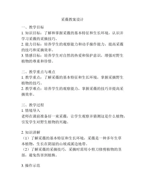 采薇教案设计