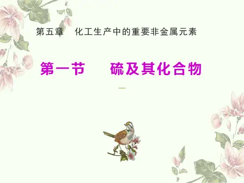 高一下期新人教版化学必修第一节硫及其化合物页PPT课件