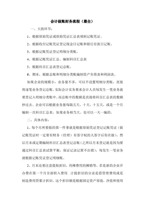 会计做账财务流程(最全) 