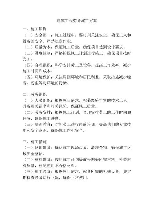 建筑工程劳务施工方案