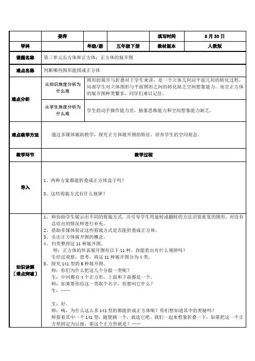 正方体的展开图(1)