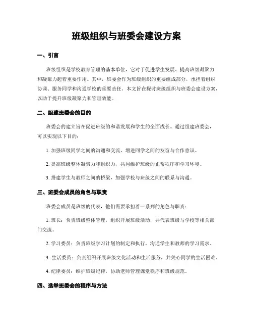 班级组织与班委会建设方案