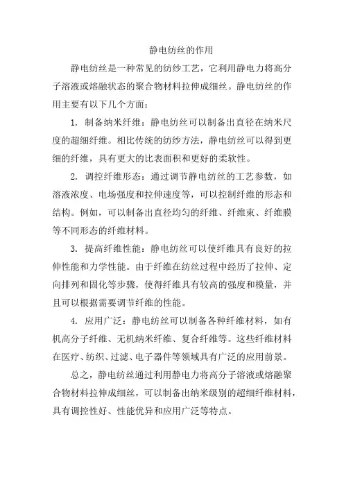静电纺丝的作用