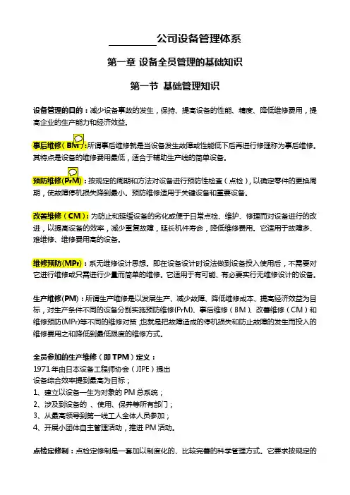 设备管理体系