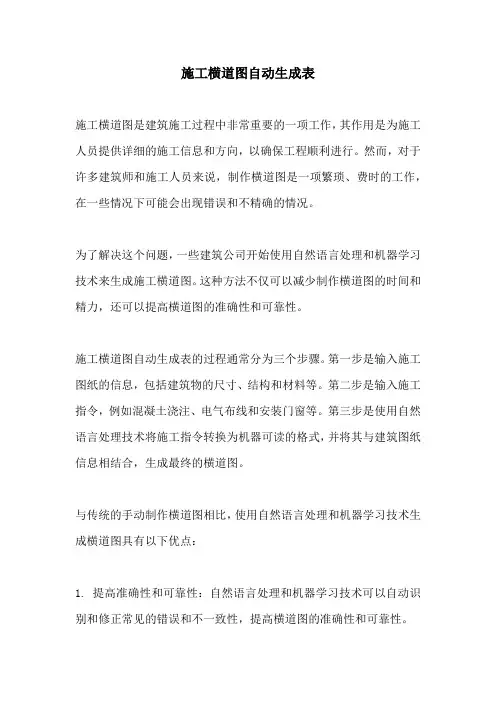 施工横道图自动生成表
