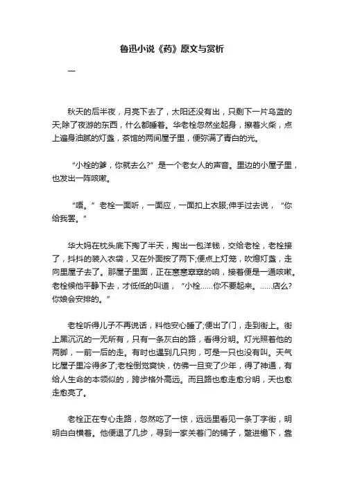 鲁迅小说《药》原文与赏析